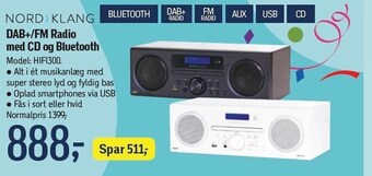 Føtex Nordklang dab+/fm radio med cd og bluetooth tilbud