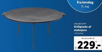 Lidl Grillmeister grillplade af støbejern tilbud