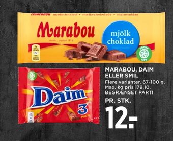 MENY Marabou chokoladeplade mjölk choklad tilbud