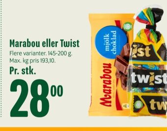 Min Købmand Marabou chokoladeplade mjölk choklad tilbud
