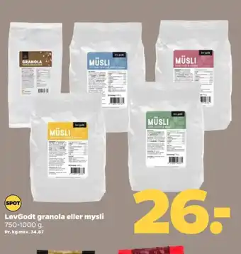 Netto Lev godt granola tilbud