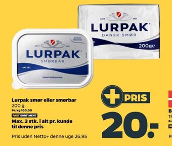 Netto Lurpak smør saltet tilbud