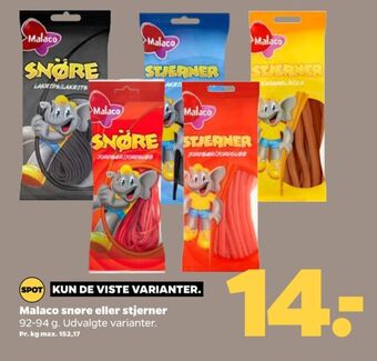 Netto Malaco slikstjerner karamel tilbud
