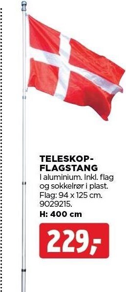 jem & fix Teleskopflagstang tilbud