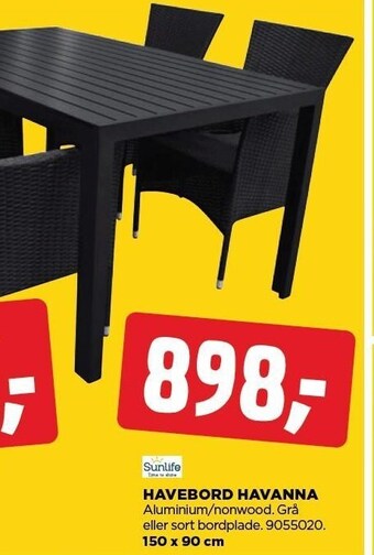 jem & fix Havebord havanna tilbud