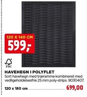 jem & fix Havehegn i polyflet tilbud