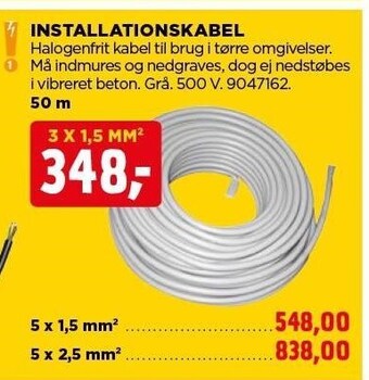 jem & fix Installationskabel 50 m. tilbud