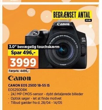 Power Canon eos 250d 18-55 is tilbud