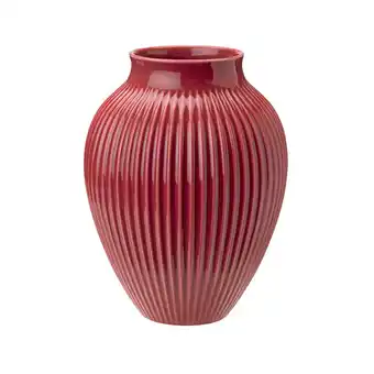 Kop & Kande Knabstrup vase riller rød 27 cm tilbud