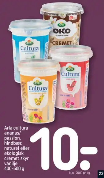 REMA 1000 Cultura yoghurt hindbær tilbud