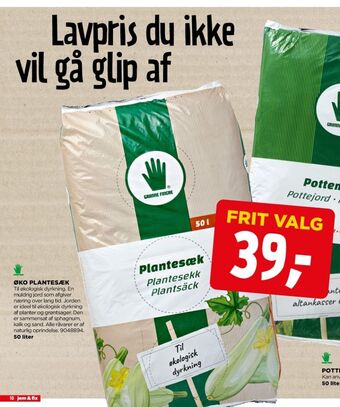 jem & fix Grønne fingre plantesæk tilbud