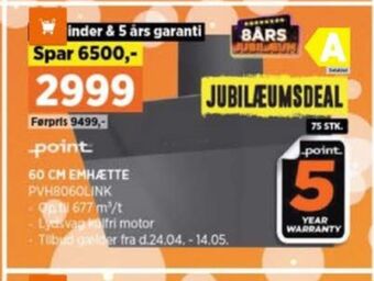 Power Point emhætte tilbud