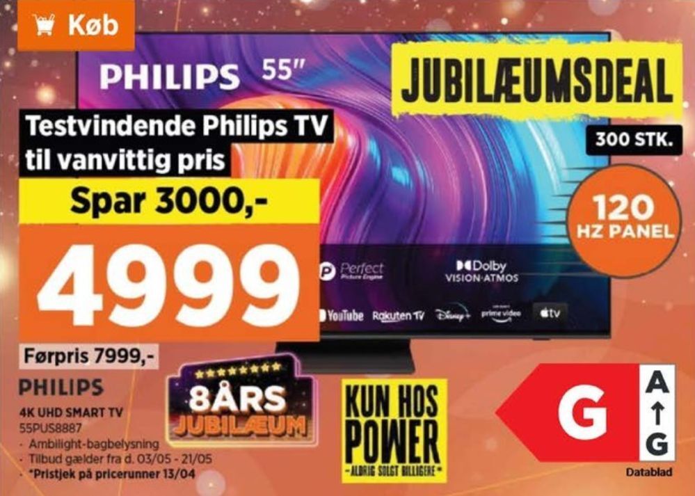 Philips tv tilbud hos Power