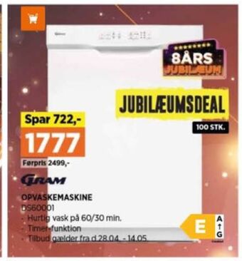 Gram opvaskemaskine