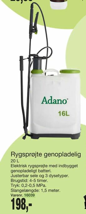 Harald Nyborg Rygsprøjte genopladelig tilbud