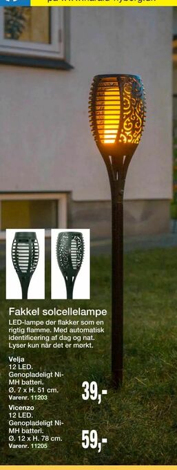 Harald Nyborg Fakkel solcellelampe tilbud