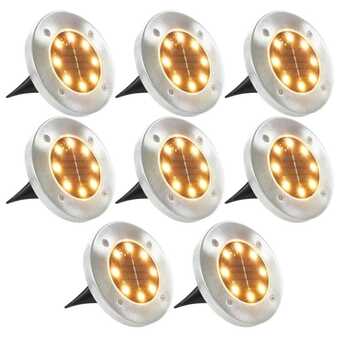 Solcellejordlys 8 stk. led-lys varm hvid