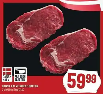 Løvbjerg Dansk Kalve Ribeye Bøffer 350g tilbud