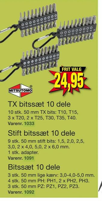 Harald Nyborg Stift bitssæt 10 dele tilbud