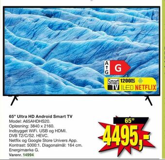 Harald Nyborg 65" Ultra HD Android Smart TV tilbud
