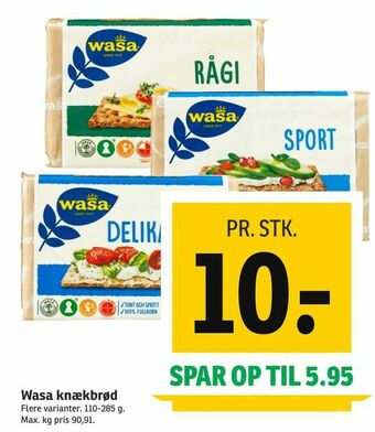 SPAR Wasa knækbrød tilbud