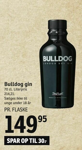SPAR Bulldog gin tilbud