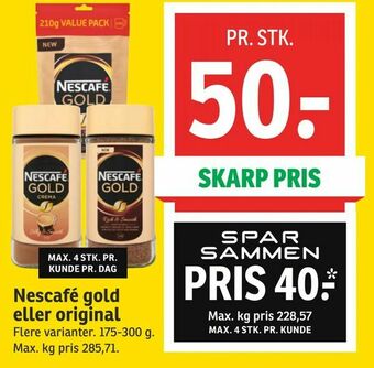 SPAR Nescafé gold eller original tilbud
