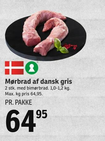 SPAR Mørbrad af dansk gris tilbud