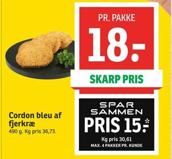 SPAR Cordon bleu af fjerkræ tilbud