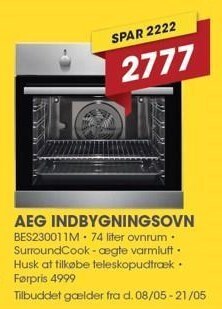 Punkt1 Aeg indbygningsovn tilbud