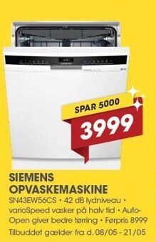Siemens opvaskemaskine