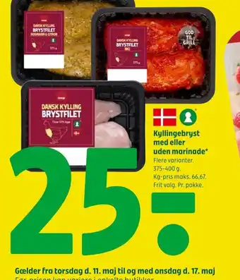 Coop 365 Kyllingebryst med eller uden marinade tilbud