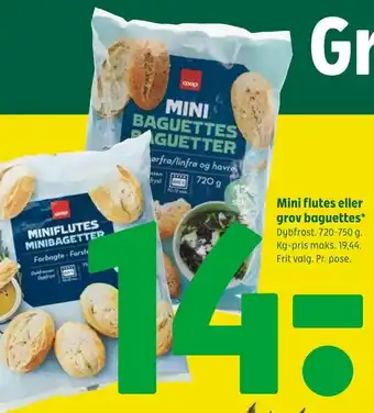 Coop 365 Mini flutes eller grov baguette tilbud