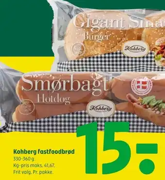 Coop 365 Kohberg fastfoodbrød 330-360 g. tilbud