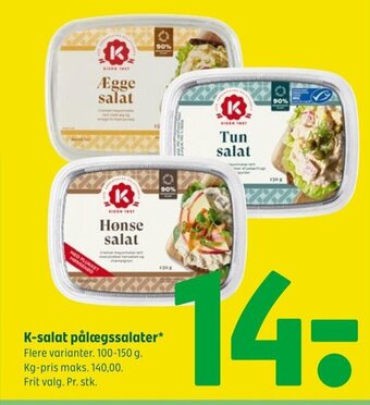 Coop 365 K-salat pålægssalater* tilbud