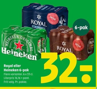 Coop 365 Royal eller Heineken 6-pak tilbud