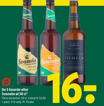 Coop 365 De 5 Gaarde eller Svaneke øl 50 cl* tilbud