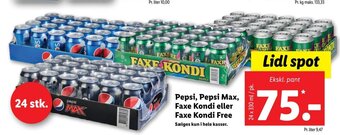 Lidl Pepsi, Pepsi Max, Faxe Kondi eller Faxe Kondi Free tilbud