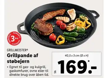 Lidl GRILLMEISTER Grillpande af støbejern tilbud
