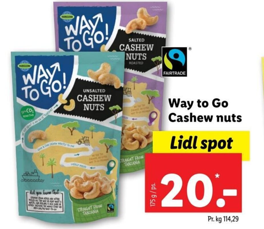 Way to Go Cashew nuts tilbud hos Lidl