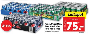 Lidl Pepsi, Pepsi Max, Faxe Kondi eller Faxe Kondi Free tilbud