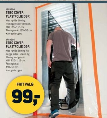 XL-BYG TEBO COVER PLASTFOLIE DØR tilbud