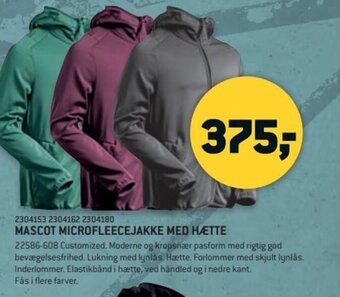 MASCOT MICROFLEECEJAKKE MED HÆTTE