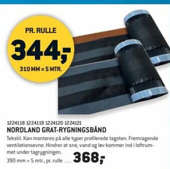 XL-BYG NORDLAND GRAT-RYGNINGSBÅND tilbud