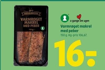 Varmrøget makrel med peber