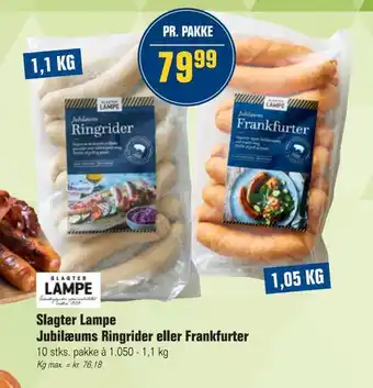 Otto Duborg Slagter lampe jubilæums ringrider eller frankfurter tilbud