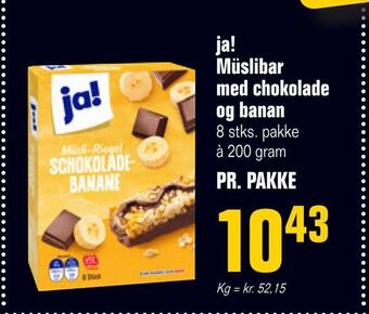 Otto Duborg Ja! müslibar med chokolade og banan tilbud
