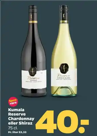 Netto Kumala Reserve Chardonnay eller Shiraz tilbud