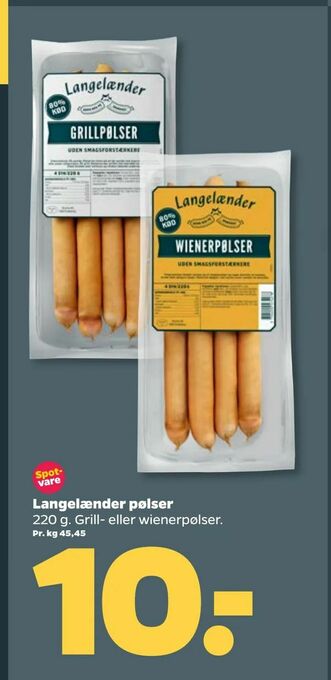 Netto Langelænder pølser tilbud