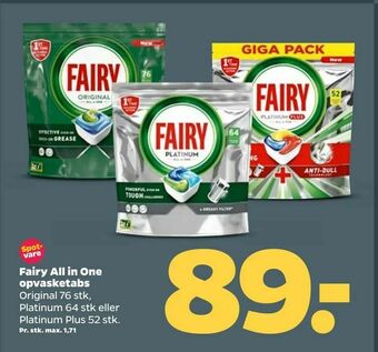 Netto Fairy All in One opvasketabs tilbud